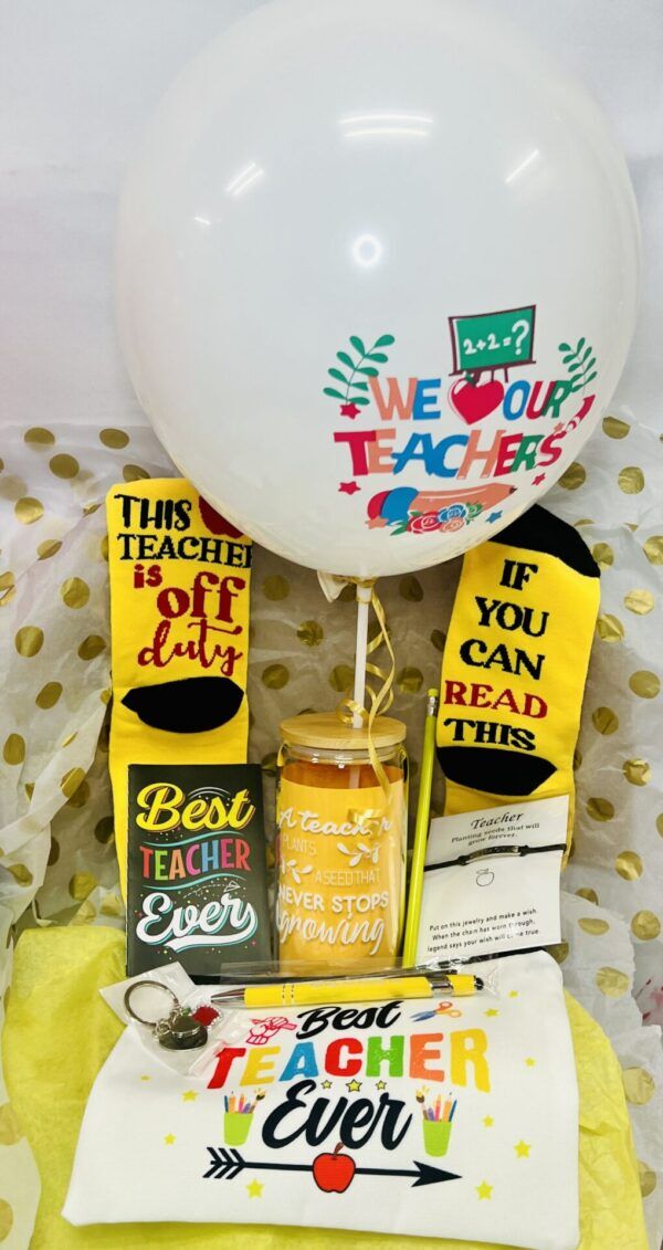 Teacher’s Day Deluxe Appreciation Gift Box – Inspirational Notebook, Teacher Glass Cup & More