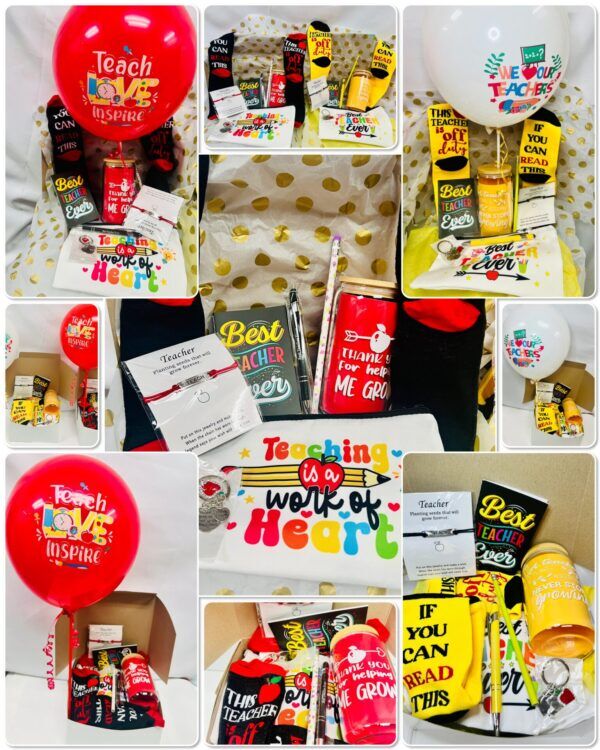 Teacher’s Day Deluxe Appreciation Gift Box – Inspirational Notebook, Teacher Glass Cup & More