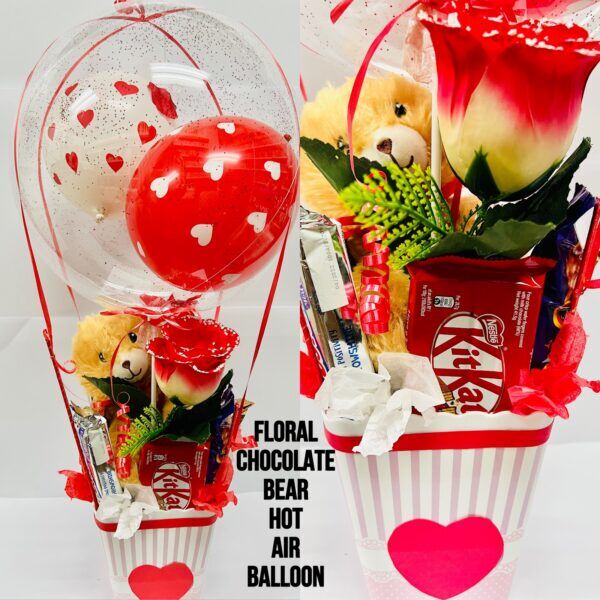 Floral Chocolate Bear Hot Air Balloon